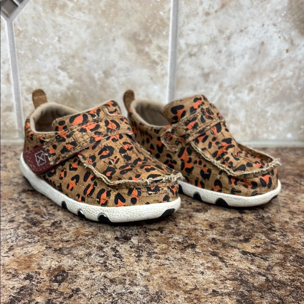 Twisted X Infant Leopard Cork Driving Mocs Size 7